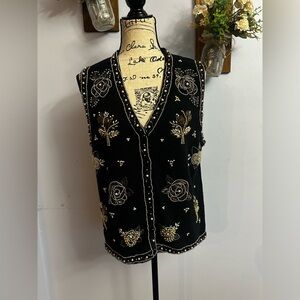 Sml vintage vest beaded knittied special‎ occasion night out glamm